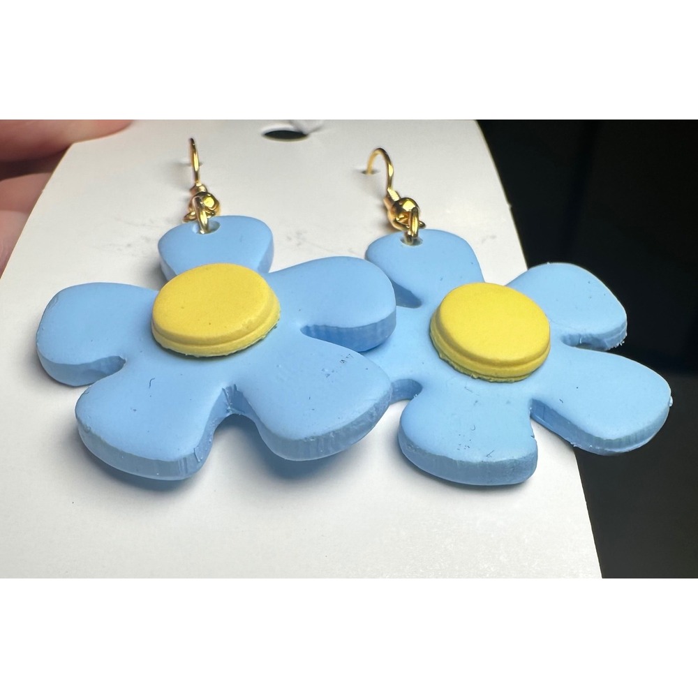 Unique Handmade Earring by Julissas Jewelry Spring Flower Power Polymer Clay - Picture 2 of 2